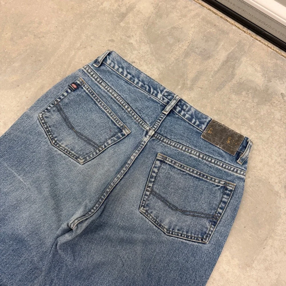 90s Men Unionbay Side Zip Wide Leg Skater Denim Jeans 32x30